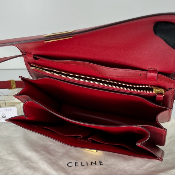 Celine Medium Classic Box-Red - Picture 5 of 5